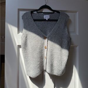 Everlane Gray Button-Up Sweater Vest